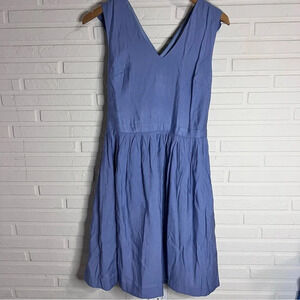 Suncoo Paris Denim Blue Crisscross Ruffle Mini Dress, Women’s Size Small